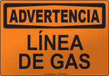 Warning: Gas Line Spanish Sign