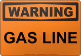 Warning: Gas Line English Sign