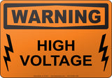 Warning: High Voltage English Sign