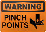 Warning: Pinch Points English Sign