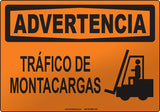 Warning: Forklift Traffic Spanish Sign
