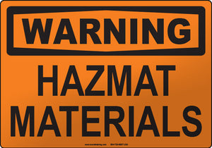 Warning: HAZMAT Materials