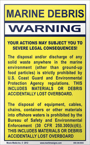 Marine Debris: Severe Legal Consequences 5" x 8" Vinyl Sticker