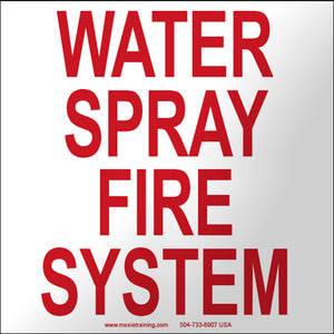 Water Spray Fire System 10" x 10" Vinyl Sticker