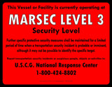 Set of MTSA-MARSEC level 1, 2 & 3 Signs