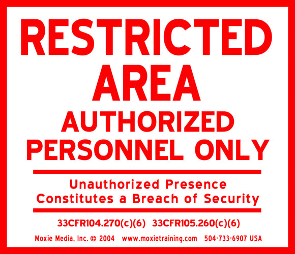 Restricted Area Sign - Solid Core Aluminum